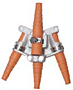 Four Way Connector - Threaded Ferrule - 2374 Four Way Connector - Threaded Ferrule - 2374